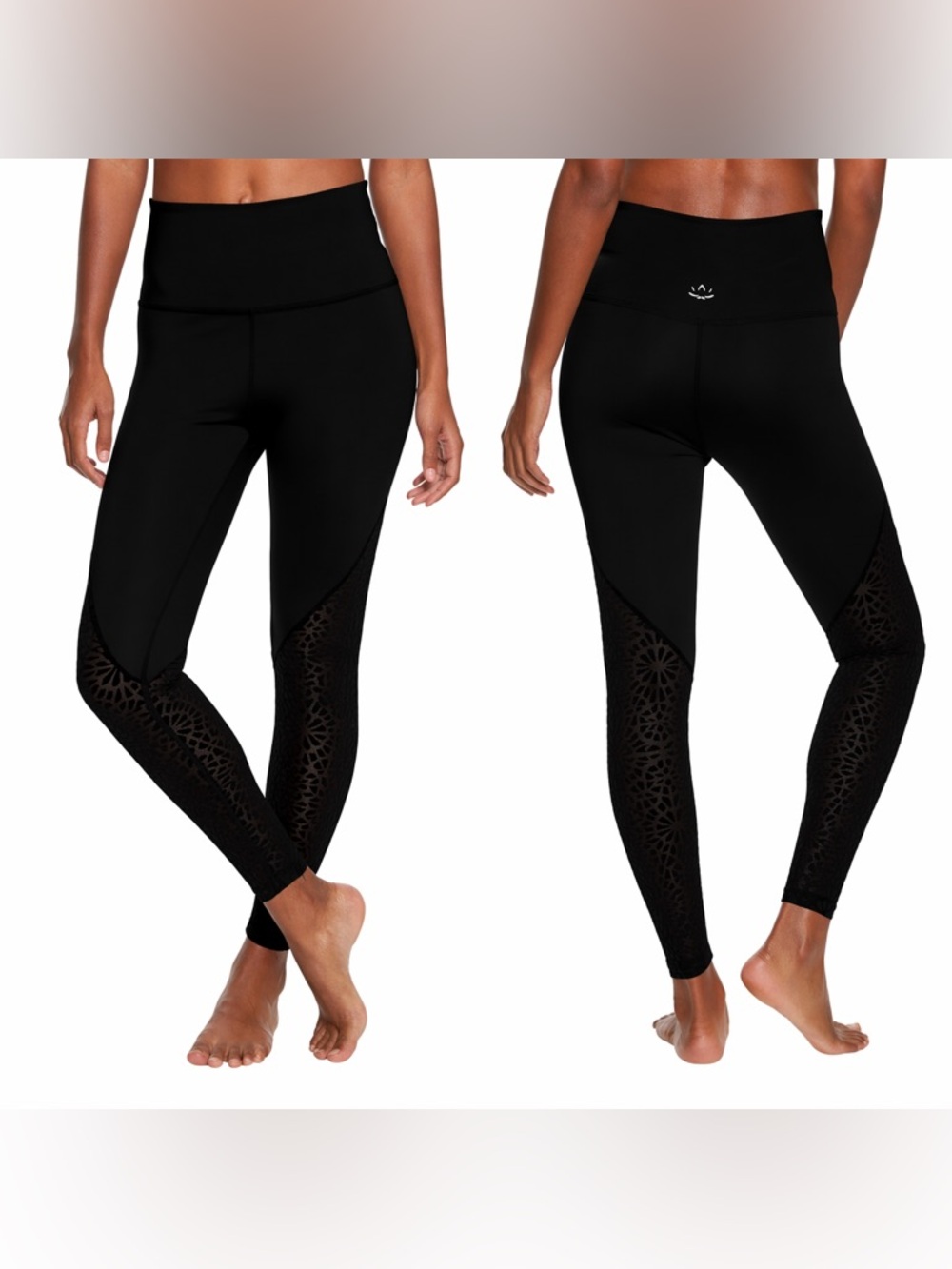 Beyond Yoga Cut It Close Mesh High Waisted Yoga Leggings Black Size M